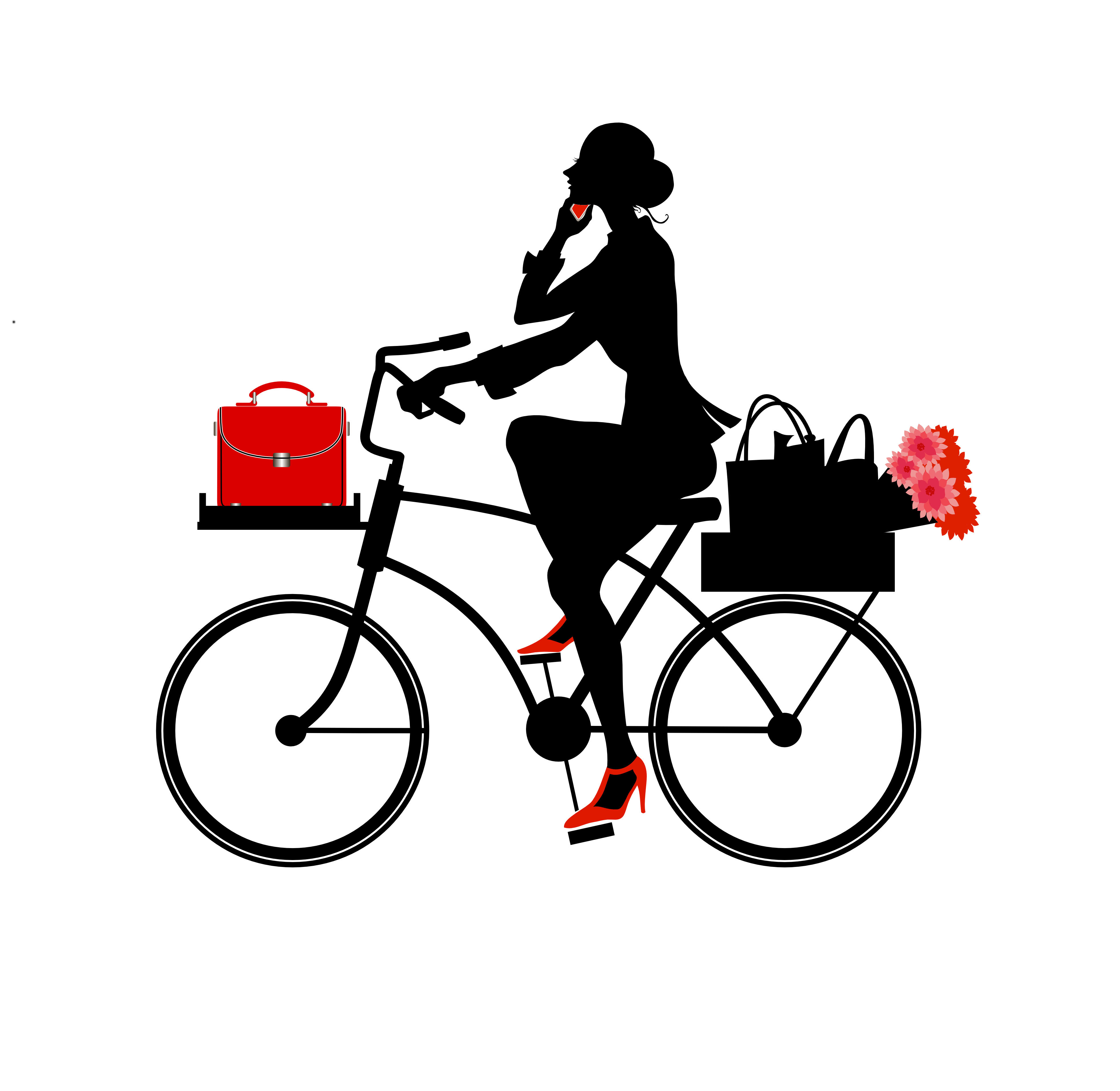 free clip art woman on bicycle - photo #34